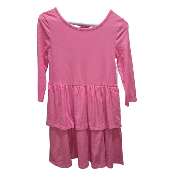Girls Pink Tiered Dress Size M NWT by Epic Threads – Long Sleeve Ribbed Knit - Picture 5 of 8